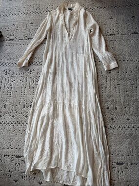 For Love & Lemons Cream Lace-Textured Maxi Dress